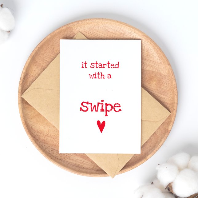 It started with a Swipe - Funny Love Quote Postcard (Creator Uploaded)