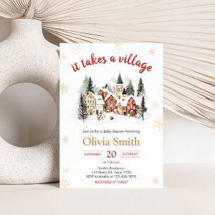 It Take a Village Winter Baby Shower Invitation