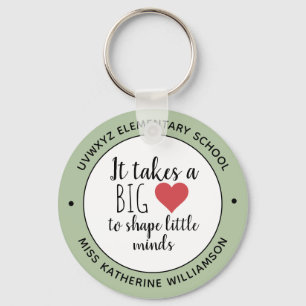 It Takes a Big Heart Teacher Appreciation Custom Key Ring