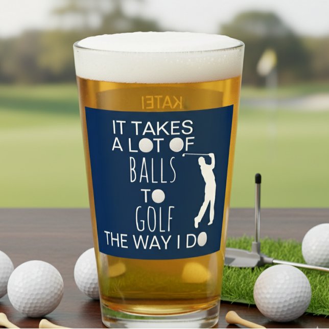 It Takes a Lot of Balls Funny Golf Gift Glass (Creator Uploaded)