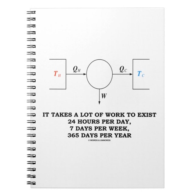 It Takes A Lot Of Work To Exist (Thermodynamics) Notebook (Front)