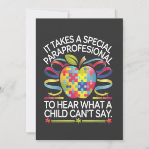 It Takes a Special Paraprofessional Autism  Thank You Card