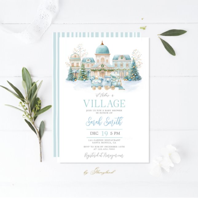 It Takes A Village Baby Shower Boy Invitation (Creator Uploaded)