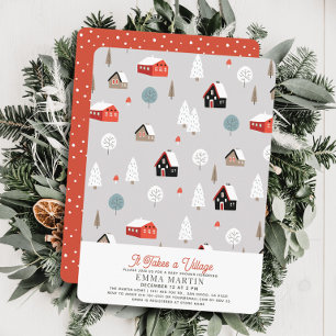 It Takes A Village Christmas Holiday Baby Shower Card