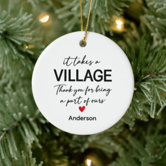 It Takes a Village Christmas Ornament, Thank You G Ceramic Tree Decoration