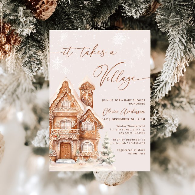 It Takes a Village Christmas Winter Baby Shower Invitation (Creator Uploaded)