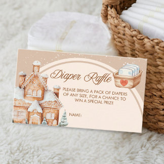It Takes A Village Gingerbread House Diaper Raffle Enclosure Card