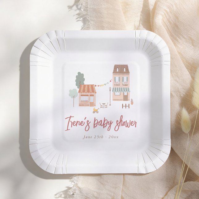 It Takes A Village Hand Drawn Baby Shower Paper Plate (Creator Uploaded)