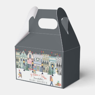 It Takes A Village Holiday Town Baby Shower Favour Box