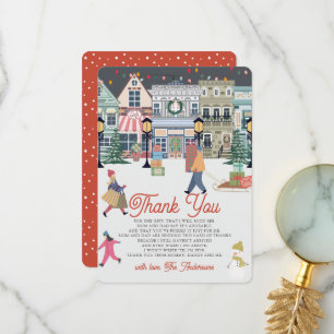 It Takes A Village Holiday Town Baby Shower Thank You Card