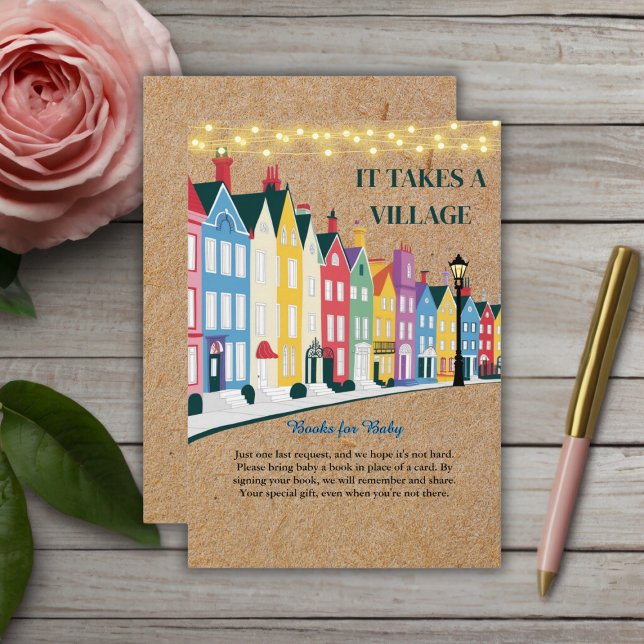 It takes a Village Modern Craft Baby Shower Enclosure Card (Creator Uploaded)
