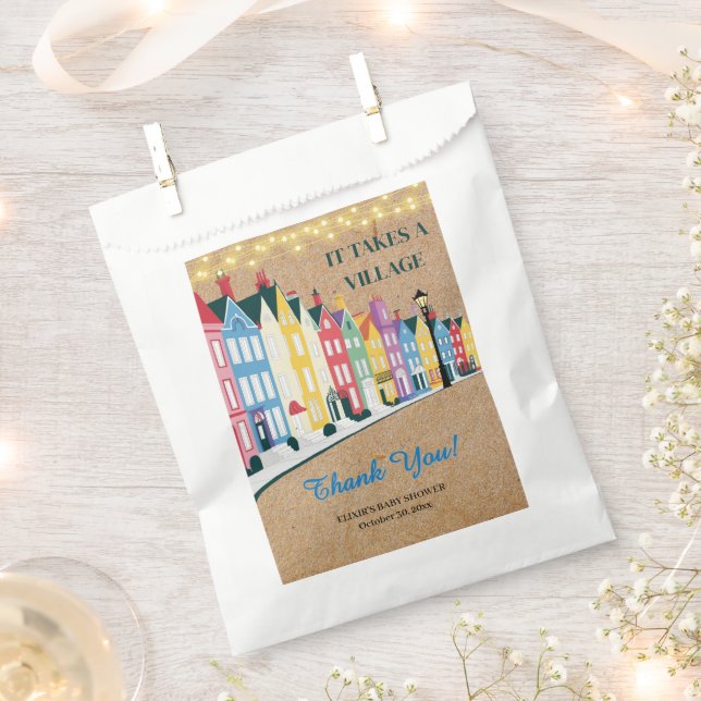 It takes a Village Modern Craft Baby Shower Favour Bags (Clipped)