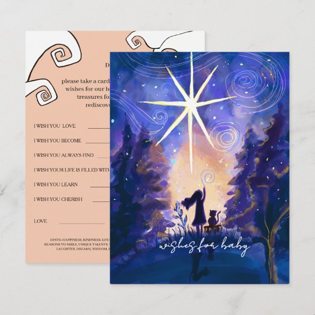 It Takes a Village Pink Wishes for Baby Game Card (Front/Back)