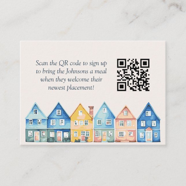 "It Takes a Village" Shower Meal Train QR code Enclosure Card (Front)