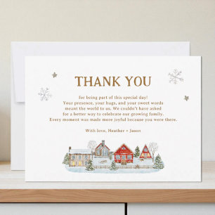 It Takes A Village Snowy Baby Shower Thank You Card