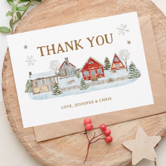 It Takes A Village Snowy Winter Thank You Card (Creator Uploaded)