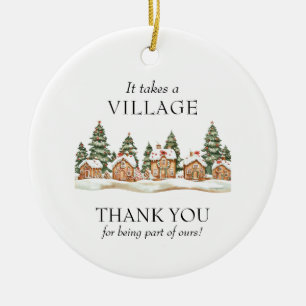 It Takes a Village Teacher Appreciation Christmas Ceramic Tree Decoration