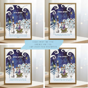 It Takes a Village Universal Sign Blue TEMPLATE