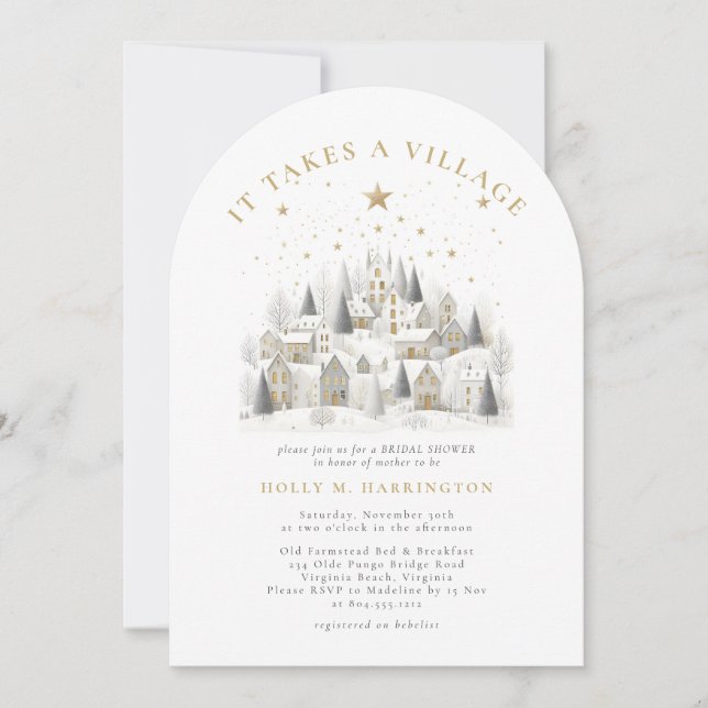 It Takes a Village Winter Baby Shower  Invitation (Front)