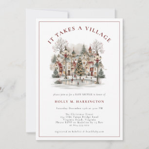 It Takes a Village Winter Baby Shower Invitation