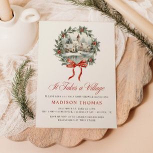 It Takes a Village Winter Baby Shower Invitation