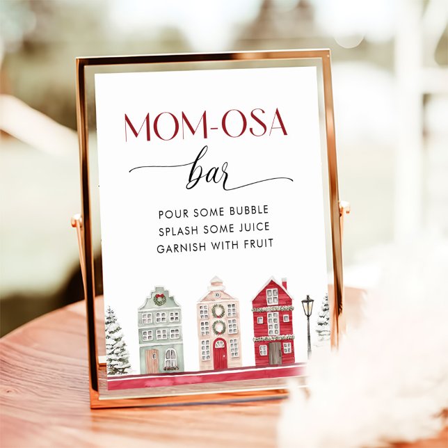 It Takes a Village Winter Baby Shower Mom-osa Bar Poster (Creator Uploaded)