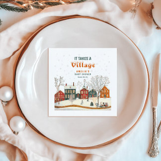 It Takes a Village Winter Baby Shower Napkins