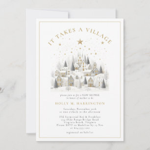 It Takes a Village Winter Baby Shower Photo Invitation