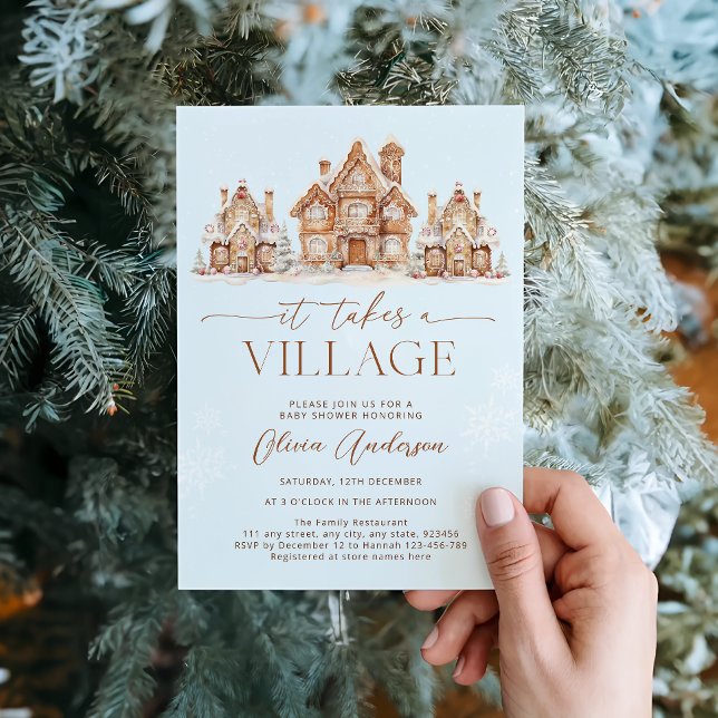 It Takes a Village Winter Boy Baby Shower Invitation (Creator Uploaded)