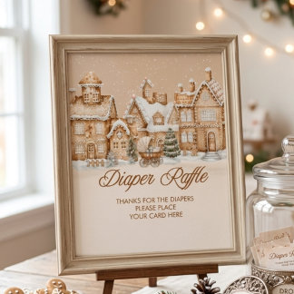 It Takes A Village Winter House Diaper Raffle Poster