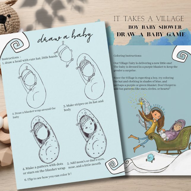It Takes a Village: Winter Magic -Draw a baby game Invitation (It Takes a Village Winter Magic -Draw a baby game )