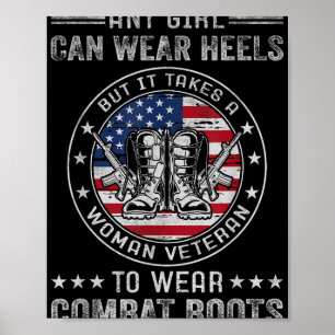 It Takes A Woman Veteran To Wear Combat Boots Fema Poster
