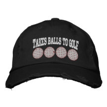 It Takes Balls To Golf Humourous Embroidered Gift