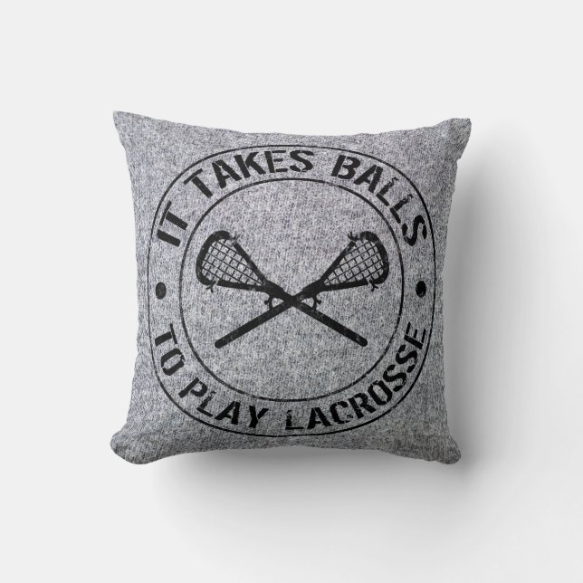 It Takes Balls To Play Lacrosse Pillow, Customise! Cushion (Front)
