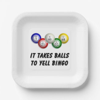 It Takes Balls To Yell Bingo Paper Plate