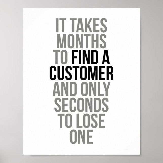 It Takes Months To Find A Customer Poster (Front)