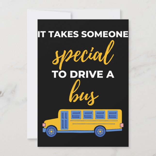 It Takes Someone Special To Drive A Bus Thank You Card (Front)