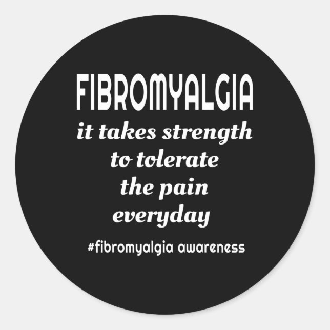 It Takes Strength Purple Fibro Awareness  Classic Round Sticker (Front)