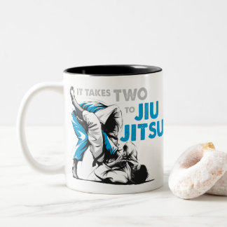 It Takes two to Jiu Jitsu Two-Tone Coffee Mug