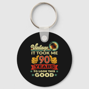 It Took Me 90 Years - Vintage 90th Birthday Key Ring
