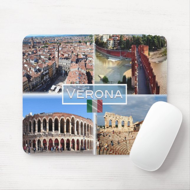 IT Verona - Arena Internally - Castelvecchio Bridg Mouse Mat (With Mouse)