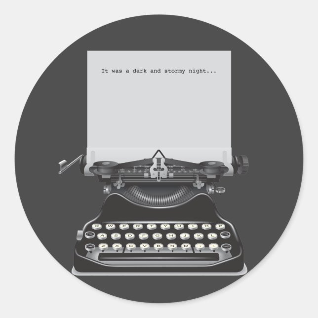 It was a Dark and Stormy Night Classic Round Sticker (Front)