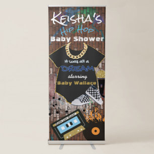 It was all a Dream Blue Gold Hip Hop Baby Boy Retractable Banner