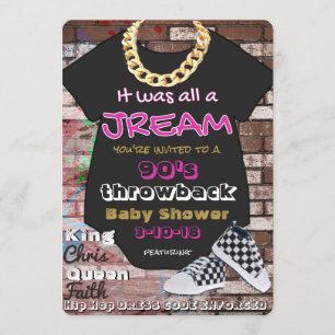 It was all a Jream 90's Hip Hop Pink & Gold Invitation