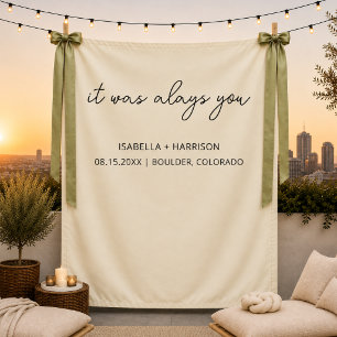 It Was Always You Custom Wedding Reception Decor Tapestry
