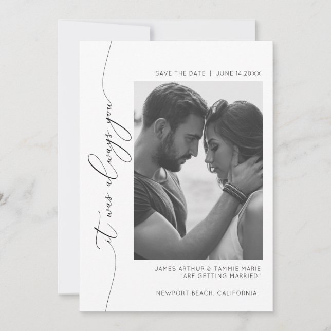 It was always you save the date card (Front)