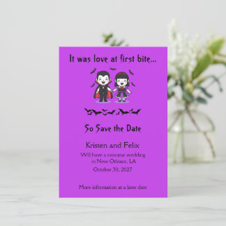 It Was Love at First Bite Halloween Save the Date 