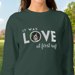 It was LOVE Custom photo Dog Mum  Sweatshirt