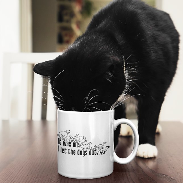 It was me - I let the dogs out funny Large Coffee Mug (At least she admits it. If you want to be brave and admit it too, confess with this mug!)