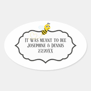 It was meant to bee Wedding Favour Bridal Shower Oval Sticker